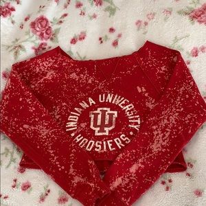 bleached cropped Indiana University sweatshirt